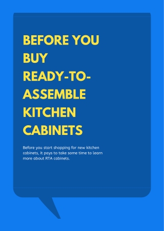 Before You Buy Ready to Assemble Kitchen Cabinets