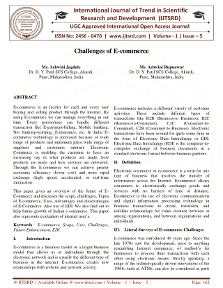 Challenges of E commerce