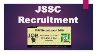 JSSC Recruitment 2019 For 3125 ABO, ANW, BWO & Other Vacancies