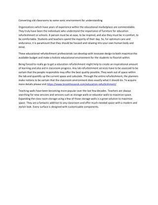Education Refurbishment