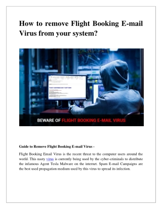 How to remove flight booking email virus