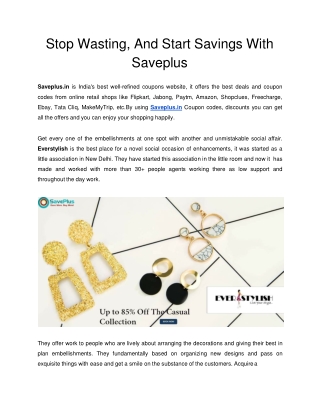 Stop Wasting, And Start Savings With Saveplus