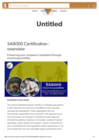 SA8000 Certification (social accountability) : overview