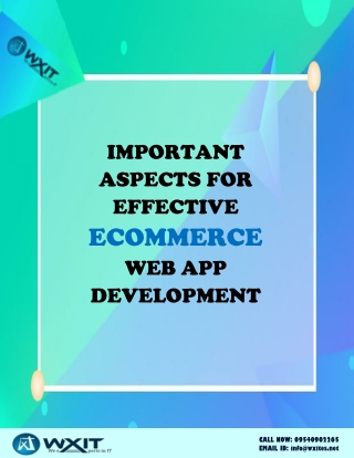 Important Aspects for Effective Ecommerce Web App Development