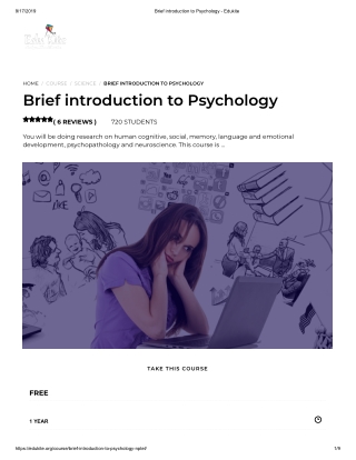 Brief introduction to Psychology - Edukite