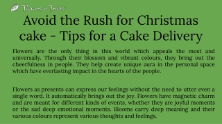 Avoid the Rush for Christmas cake - Tips for a Cake Delivery