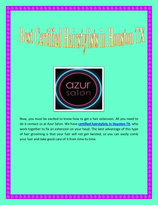 Best Certified Hairstylists in Houston TX