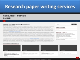 Research paper writing services