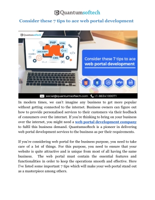 Consider these 7 tips to ace web portal development
