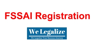 FSSAI Registration - Food License - fssai license - We Legalize