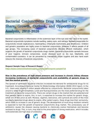 Bacterial Conjunctivitis Drug Market Poised to Achieve Significant Growth in the Years to Come