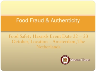 food fraud masterclass