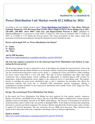 Power Distribution Unit Market worth $5.2 billion by 2024