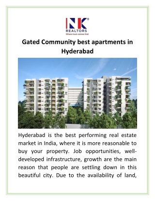 Gated Community best apartments in Hyderabad