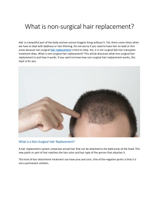 What is non-surgical hair replacement?