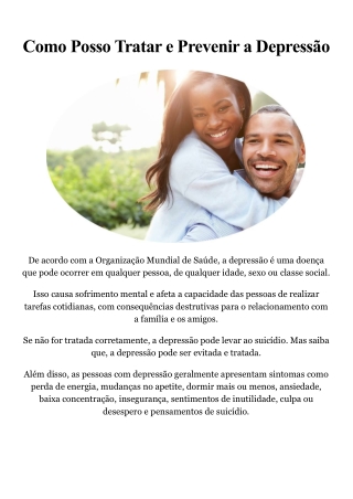 Como Prevenir e Tratar a Depressão - PDF