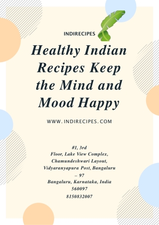 Healthy Indian Recipes Keep the Mind and Mood Happy
