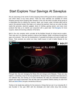 Start Explore Your Savings At Saveplus