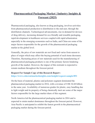Pharmaceutical Packaging Market | Industry Insights & Forecast (2025)