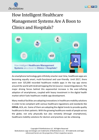 How intelligent Healthcare Management Systems are a boon to Hospitals?