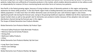 Dementia Care Products Market