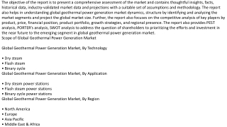 Geothermal Power Generation Market