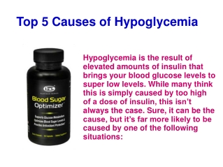 Top 5 Causes of Hypoglycemia