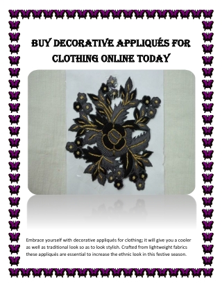 Buy Decorative Appliqués for Clothing Online Today