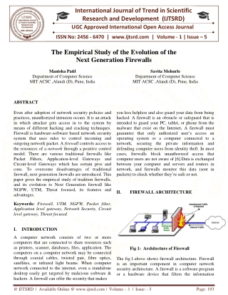 The Empirical Study of the Evolution of the Next Generation Firewalls