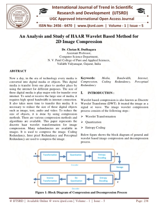 An Analysis and Study of HAAR Wavelet Based Method for 2D Image Compression