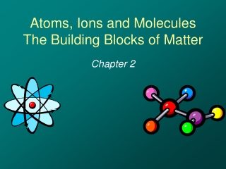 Atoms, Ions and Molecules The Building Blocks of Matter