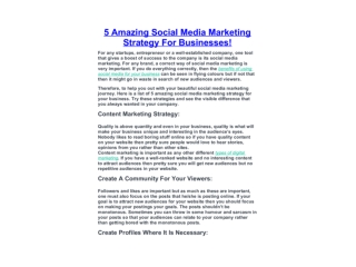 5 Amazing Social Media Marketing Strategy For Businesses!