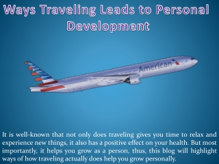 Ways Traveling Leads to Personal Development