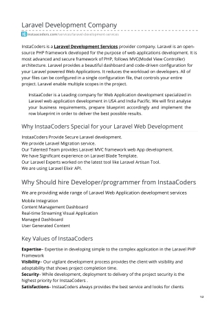 Laravel Development Company Services