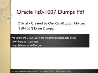 Best Study Material Oracle 1z0-1007 Dumps Pdf 2019