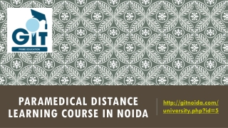 Paramedical Distance Learning Course in Noida