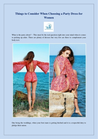 Things to Consider When Choosing a Party Dress for Women