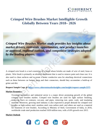 Crimped Wire Brushes Market Competitive Research And Precise Outlook 2018 To 2026
