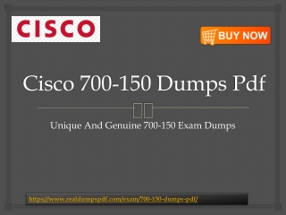 Innovation Is The Key To Success Cisco 700-150 Dumps Pdf