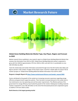 Green Building Materials Market Research Report - Forecast to 2022