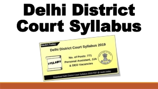 Delhi District Court Syllabus 2019 | Tis Hazari Court Delhi Exam Pattern