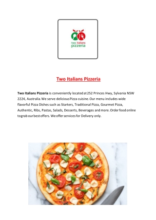 15% Off - Two Italians Pizzeria-Sylvania - Order Food Online