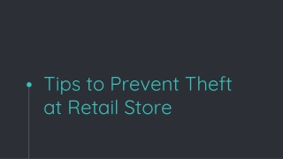 Tips to Prevent Theft at Retail Store