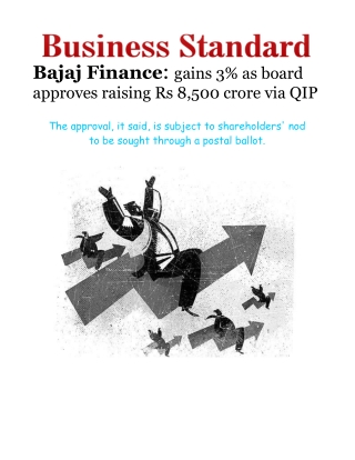 Bajaj finance gains 3% as board approves raising rs 8,500 crore via qip
