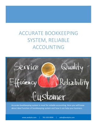 Accurate Bookkeeping System, Reliable Accounting