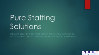 Pure Staffing Solutions | Leading Employment Agency in Canada