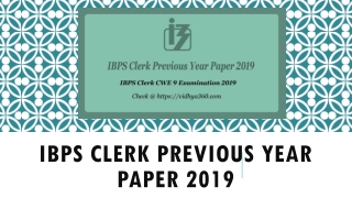 IBPS Clerk Previous Year Paper 2019 Pdf, ibps.in Solved Question Papers