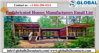 Prefabricated Houses Manufacturers Email List