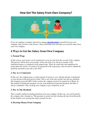 How Get The Salary From Own Company?