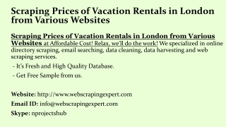 Scraping Prices of Vacation Rentals in London from Various Websites